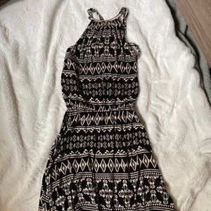 Printed Black Dress